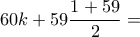 60k+59\dfrac{1+59}{2}=