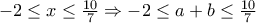 -2\leq x\leq \frac{10}{7}\Rightarrow -2\leq a+b\leq \frac{10}{7}