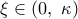 \xi \in (0,\,\,\kappa )