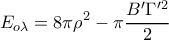 \displaystyle E_{o\lambda }=8 \pi \rho ^{2}-\pi\frac{B'\Gamma '^{2}}{2}
