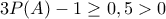 3P(A)-1 \geq 0,5 > 0