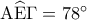 {\rm A}\widehat{\rm E}\Gamma  = {78^ \circ }