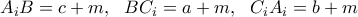 \displaystyle{A_iB=c+m, \  \ BC_i=a+m, \  \ C_iA_i=b+m}