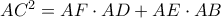 AC^2=AF \cdot AD + AE \cdot AB AC^2=AF \cdot AD + AE \cdot AB