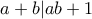 \displaystyle{a+b|ab+1} \displaystyle{a+b|ab+1}