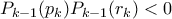 P_{k-1} (p_k) P_{k-1} (r_k) < 0