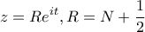 \displaystyle z=Re^{it},R=N+\frac{1}{2}