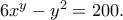 6x^{y}-y^{2}=200.