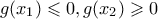 g(x_1) \leqslant 0, g(x_2) \geqslant 0