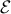 \mathcal{E}