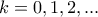\displaystyle{k=0,1,2,...}