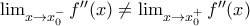 \lim_{x\rightarrow x_0^-}f''(x)\neq \lim_{x\rightarrow x_0^+}f''(x)