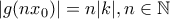 |g(nx_0)|=n|k|, n \in \mathbb{N}