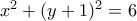 {x^2} + {(y + 1)^2} = 6