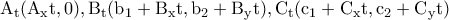 \rm A_t(A_xt,0),B_t(b_1+B_xt,b_2+B_yt),C_t(c_1+C_xt,c_2+C_yt)