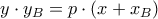 y\cdot y_{B}=p\cdot (x+ x_{B})