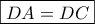 \boxed{DA=DC}
