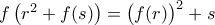f\left(r^2+f(s)\right)=\big(f(r)\big)^2+s