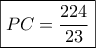 \boxed{PC=\frac{224}{23}}