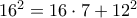 16^{2}=16\cdot 7+12^{2}