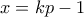 x = kp-1