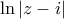 \displaystyle{ 
\ln \left| {z - i} \right| 
} \displaystyle{ 
\ln \left| {z - i} \right| 
}