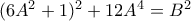 (6A^2+1)^2+12A^4=B^2