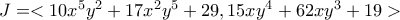 J=<10x^5y^2+17x^2y^5+29,15xy^4+62xy^3+19>