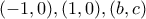 (-1,0), (1,0), (b,c)