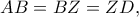 AB=BZ=ZD,
