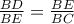 \frac{BD}{BE}=\frac{BE}{BC}
