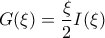 \displaystyle G(\xi) = \frac{\xi}{2} I(\xi)