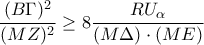 \displaystyle{\frac{(B\Gamma)^2}{(MZ)^2} \ge 8\frac{R U_{\alpha}}{(M\Delta)\cdot(ME)}}