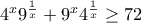 4^{x}9^{\frac{1}{x}}+9^{x}4^{\frac{1}{x}} \geq 72