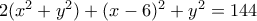 2(x^2+y^2)+(x-6)^2+y^2=144