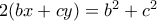 2(bx+cy)=b^{2}+c^{2}
