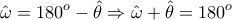 \displaystyle \hat{\omega }=180^o-\hat{\theta }\Rightarrow \hat{\omega }+\hat{\theta }=180^o
