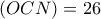 (OCN) = 26 (OCN) = 26