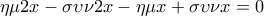 \displaystyle{\eta\mu 2x-\sigma\upsilon\nu 2x-\eta \mu x +\sigma\upsilon\nu x=0} \displaystyle{\eta\mu 2x-\sigma\upsilon\nu 2x-\eta \mu x +\sigma\upsilon\nu x=0}