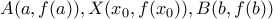 \displaystyle{A(a,f(a)),X(x_0,f(x_0)),B(b,f(b))}
