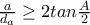 \frac{a} {d_a} \geq 2tan{\frac{A}{2}} 