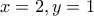 x=2, y=1