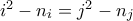 i^2 - n_i = j^2 - n_j