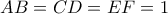 AB=CD=EF=1