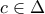 \displaystyle{c \in \Delta } \displaystyle{c \in \Delta }