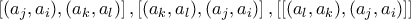 \left [ (a_j,a_i),(a_k,a_l) \right ],\left [ (a_k,a_l),(a_j,a_i) \right ] ,\left [ \left [ (a_l,a_k),(a_j,a_i) \right ] \right ]