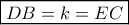 \boxed{DB = k = EC}