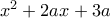 x^2+2ax+3a