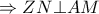 \displaystyle{ \Rightarrow ZN \bot AM} \displaystyle{ \Rightarrow ZN \bot AM}