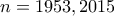 n=1953,2015
